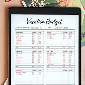 Printable Vacation Budget Planner Travel Budget Worksheet Template Download GoodNotes Vacation Budget Planner Template Travel Planner JPG
