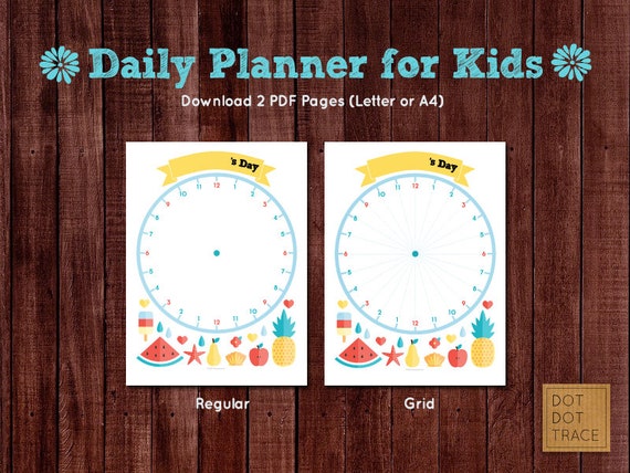 printable daily planner for kids summer break planner for kids etsy