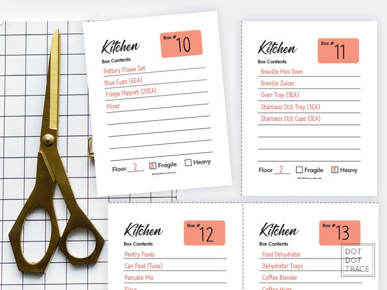printable box inventory label moving box list storage