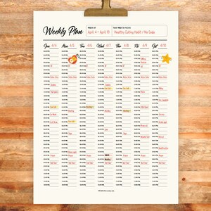 Printable 30 Min Intervals Weekly Planner 7 Day Planner Daily Planner ...
