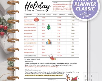 Holiday Budget Tracker: Happy Planner Classic (PDF)
