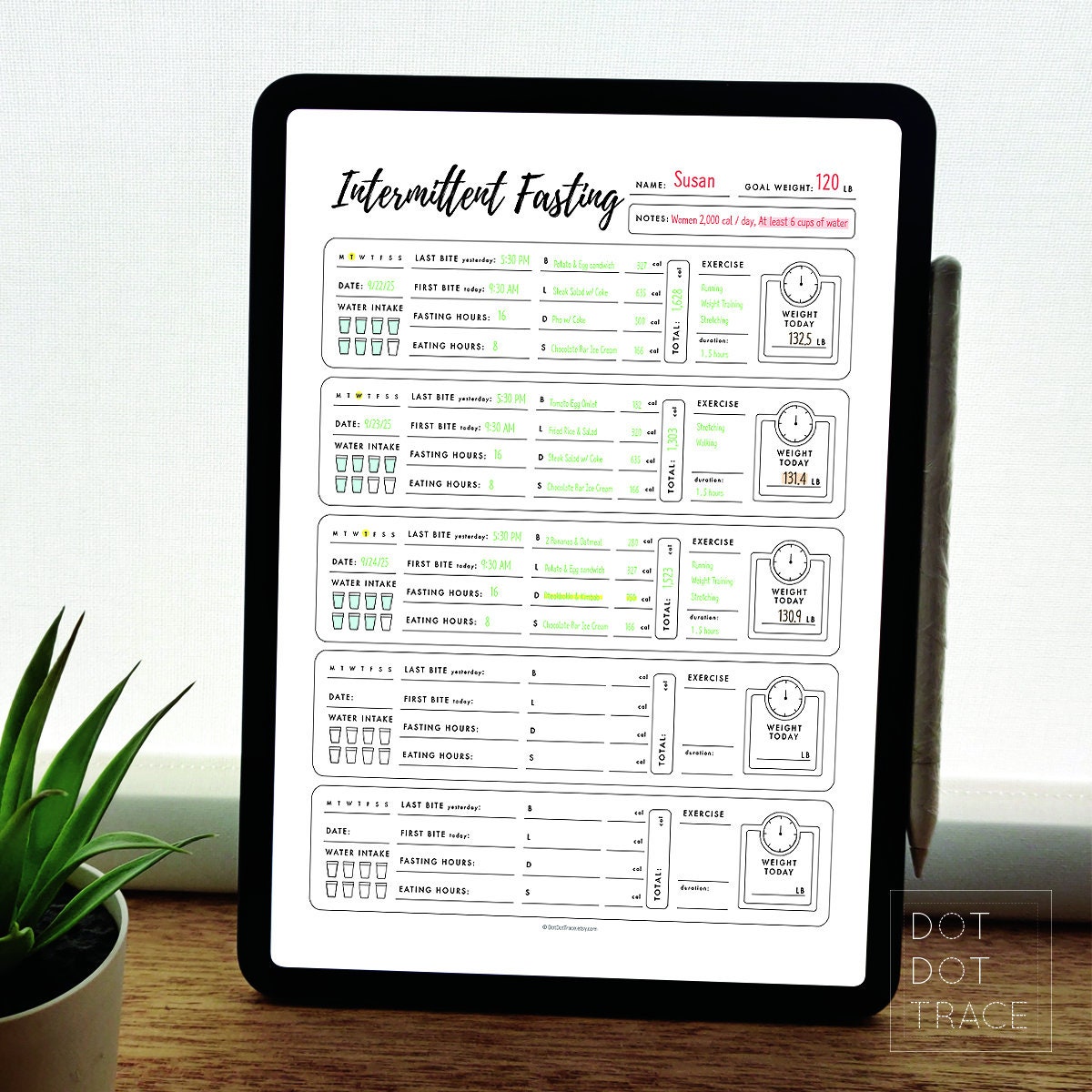 Printable Intermittent Fasting Tracker: Happy Planner Classic (PDF Download) - Etsy