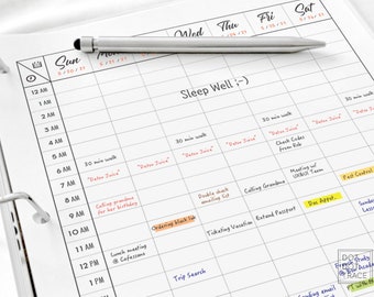 Sunday Start Printable Weekly Scheduler Weekly Planner 7 Day Planner Work Planner 365 Daily Planner GoodNotes Weekly Planner JPG Download