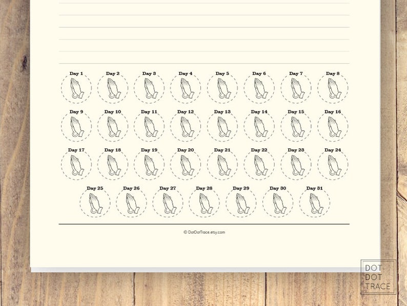 Printable 31 Days of Prayer Template Monthly Prayer Goal List - Etsy