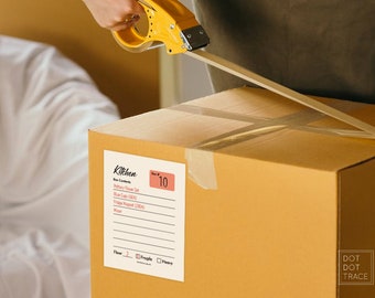 Printable Moving Box Inventory Labels: Room List, Storage Tracker (PDF)