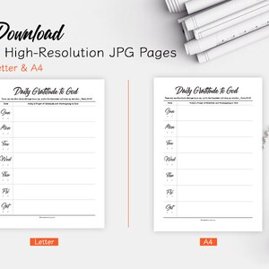 Printable Daily Gratitude to God Journal Template (letter/a4) (digital ...