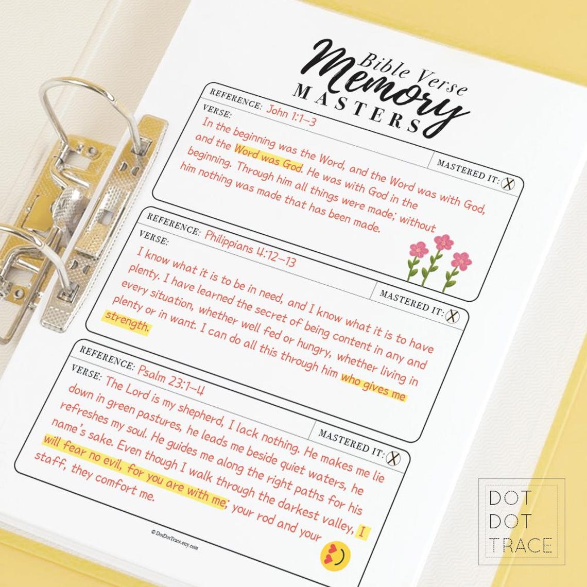 Bible Verse Memory Masters Tracker: Christian Planner Template (PDF) - Etsy