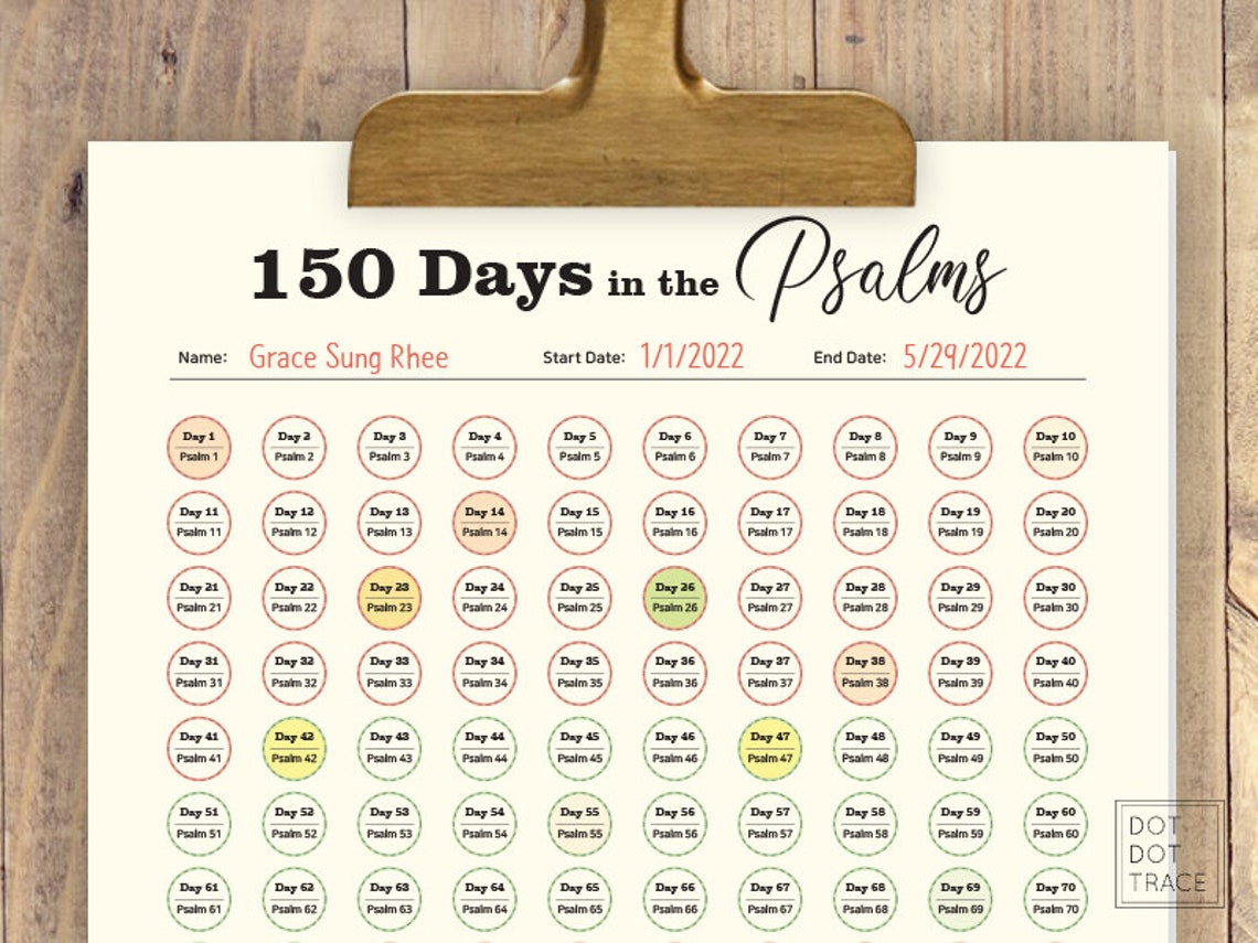 150 Days in the Psalms Bible Reading Log Writing Psalms | Etsy