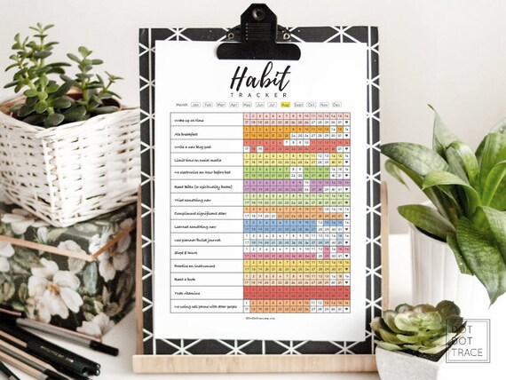 Printable Monthly Habit Tracker: Routine Log (Letter & A4) (Digital Download)