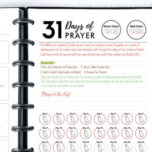 Printable 31 Days of Prayer Template Monthly Prayer Goal List 31 Days of Prayer Log Daniel Prayer Log GoodNotes 31 Days of Prayer Tracker