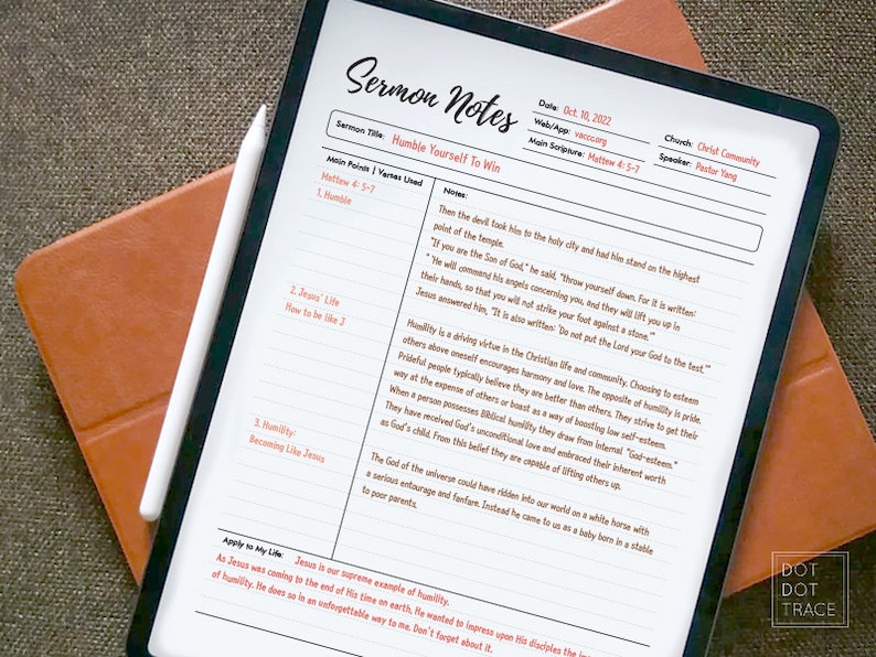 Printable Sermon Notes Template: Christian Planner (PDF Letter) image 3