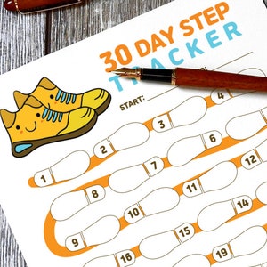 Printable 30 Day Step Tracker 30 Day Step Count Challenge 10000 Steps Daily Log Daily Walking Tracker Daily Walking Log 30 Day Step Logs image 3