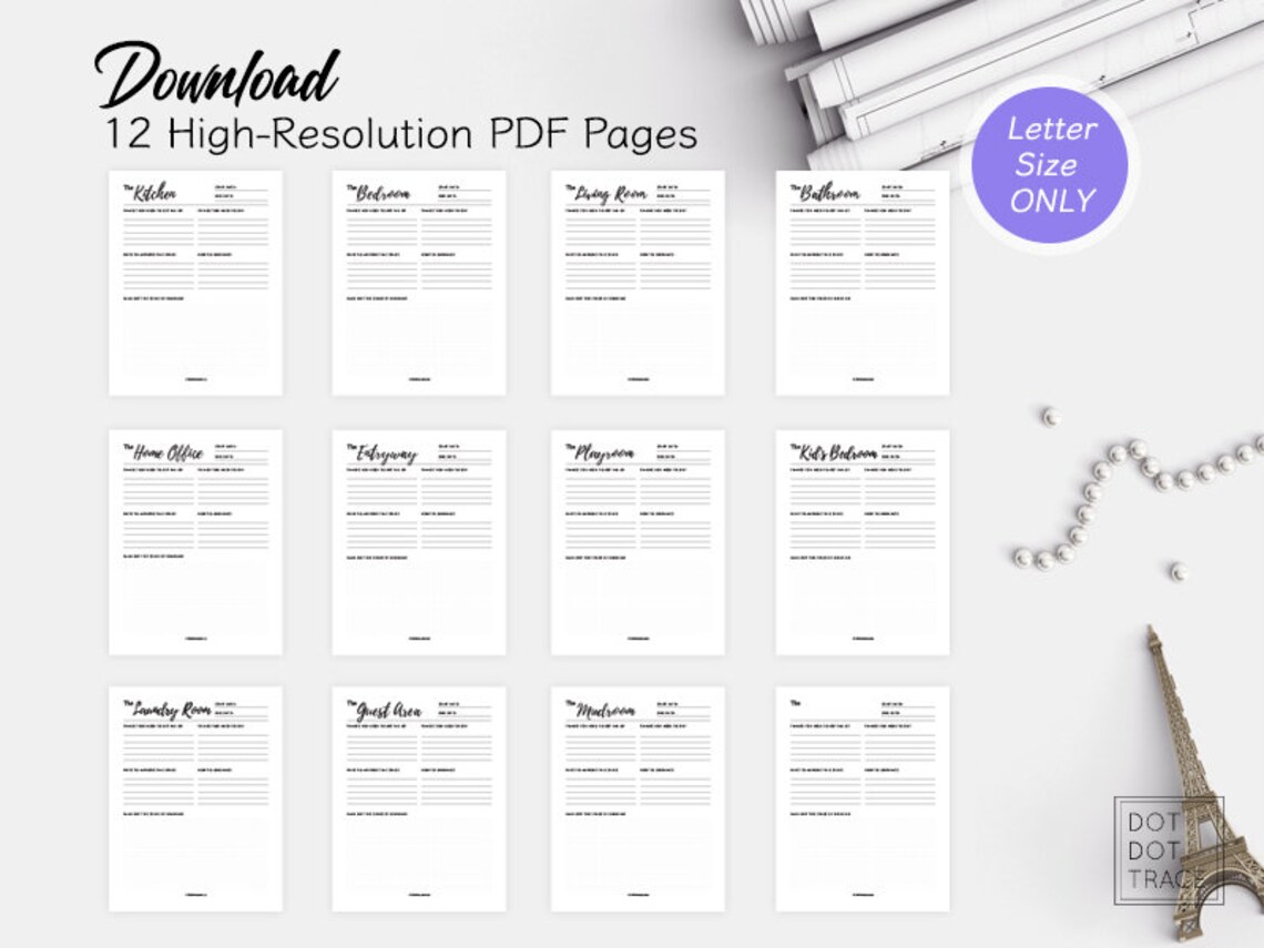 Printable Home Editing Planner House Remodeling Chart Home Etsy