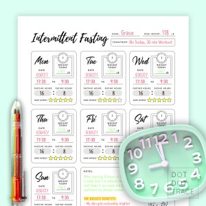 Printable 7 Day Intermittent Fasting Tracker Intermittent Fasting Log Intermittent Fasting Journal GoodNotes Intermittent Fasting Tracker