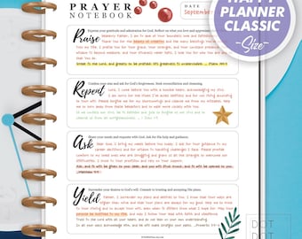 Utskrivbar bönedagbok: Glad kalender i klassisk storlek (PDF-mönster)