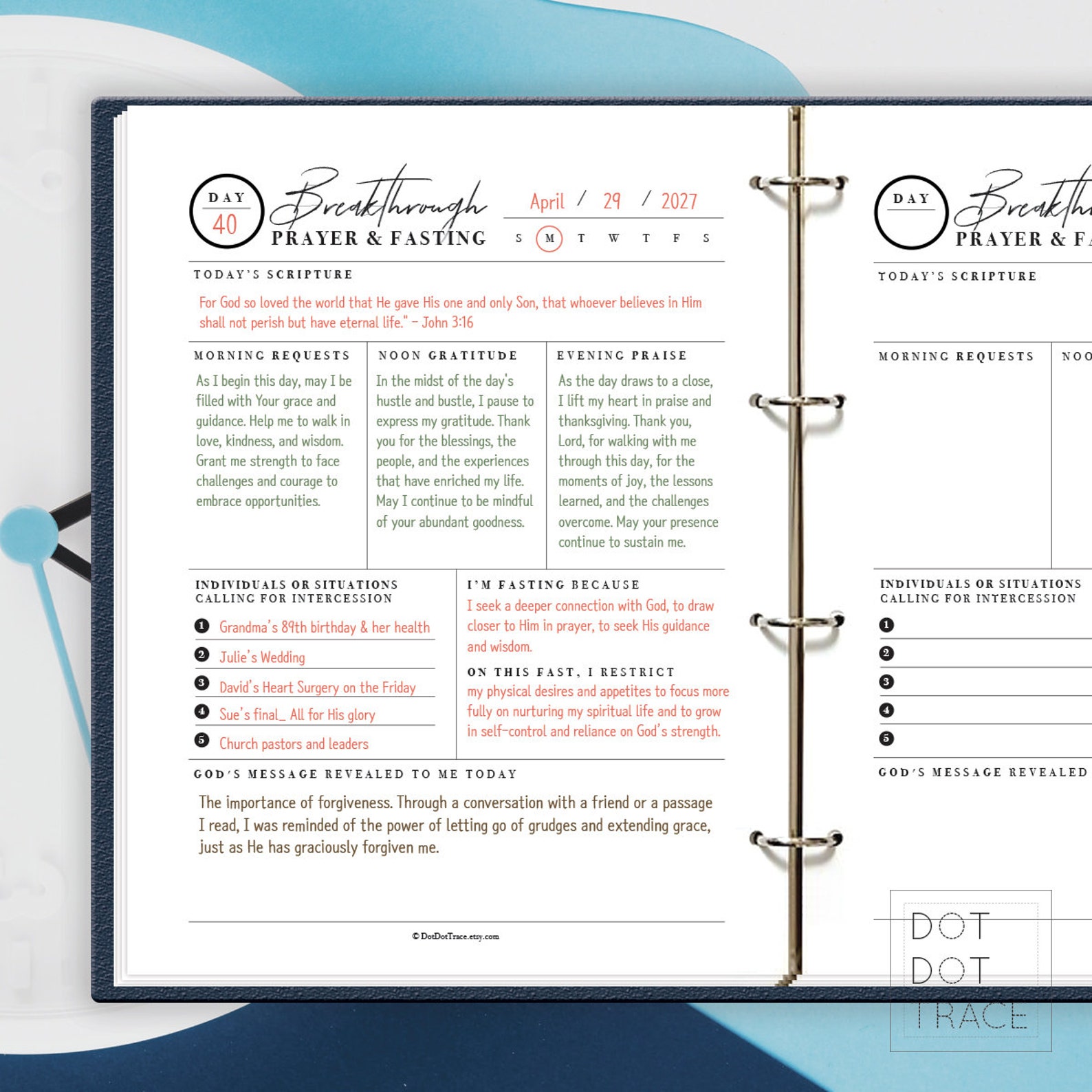 Printable Daily Breakthrough Prayer and Fasting Journal 365 Prayer Log