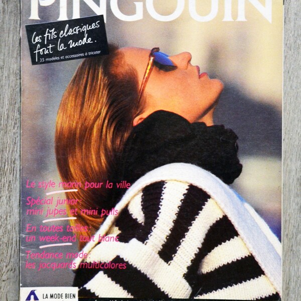 Penguin Magazine 70 / Classic yarns, knitting magazine, knitting catalog, spring knitwear, women's knitting, knitting pattern, striped sweater