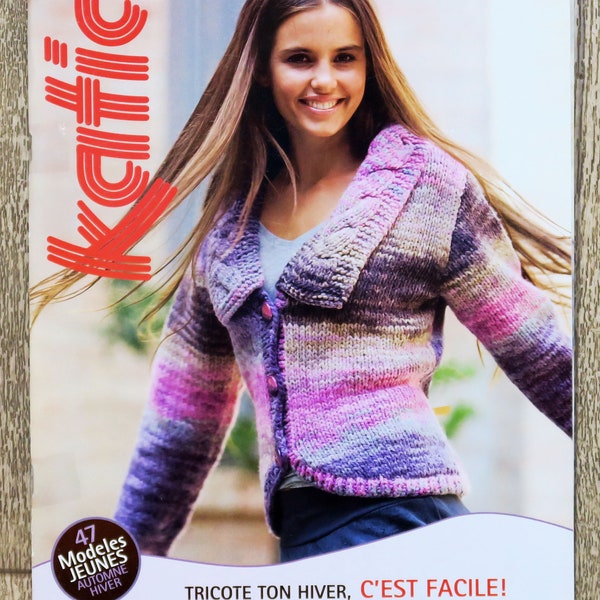 Magazine tricot Katia T-8 / Automne-hiver, catalogue tricot, catalogue Katia, gilet en tricot, pull col roulé, bonnet en tricot, écharpe