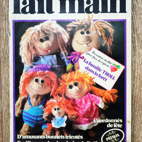 Magazine fait main pas à pas de novembre 1982, magazine couture, magazine tricot, patron couture, patron femme, patron plaid patchwork
