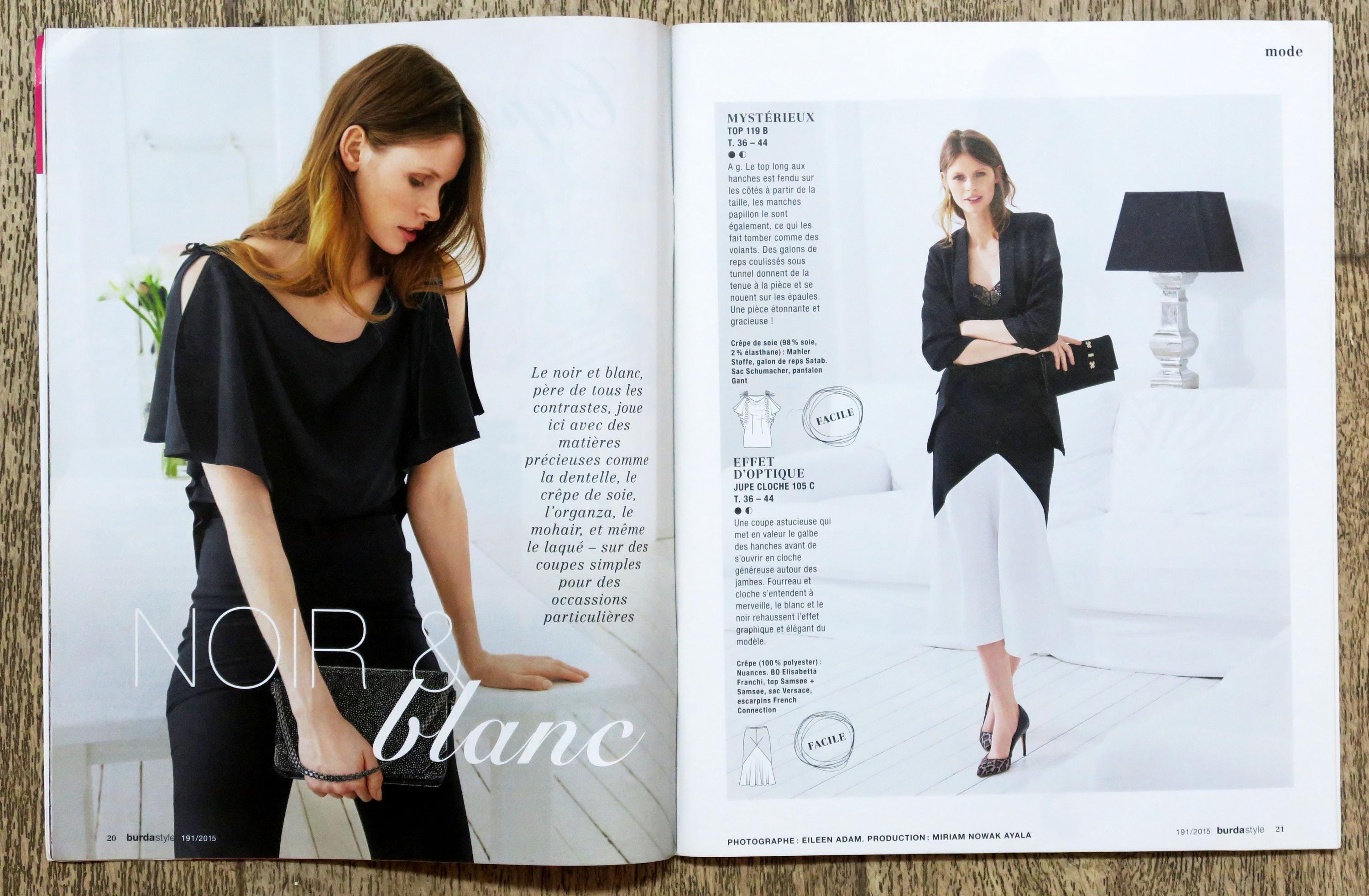 Magazine Burda Style N°191 Novembre 2015 - Thème Noir & Blanc/Camel - Occasion