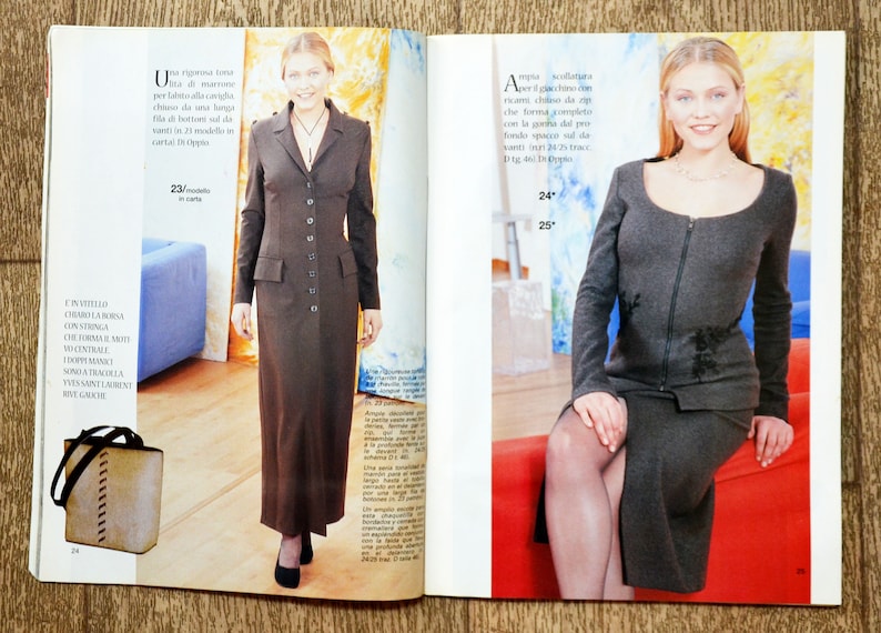 Magazine Modellina 41 / Fall-winter 1999-2000, magazine couture, pattern couture, magazine couture, pattern woman, pattern dress, pattern jacket image 2