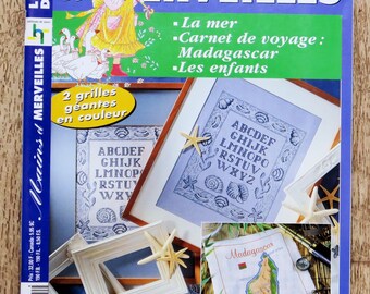 Mains et Merveilles Magazine 25, embroidery magazine, cross-stitch magazine, cross-stitch chart, alphabet embroidery, sea embroidery