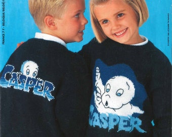 Tutoriel pull Casper pour enfant, Pull BD, pull enfant, Pull Phildar, patron tricot, tricot enfant, personnage BD, fantôme