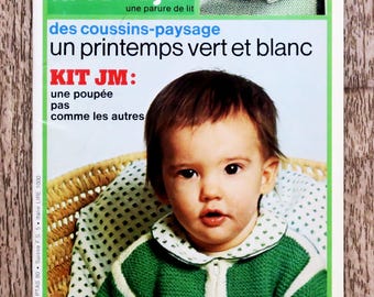 Jardin des modes magazine 16, knitting magazine, knitting catalog, baby knitting, children's knitting, layette, vintage knitting, baby sweater, baby cardigan