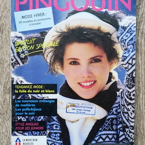 Pingouin knitting magazine 65 / Winter, knitting magazine, knitting catalog, winter knitting, women&#39;s knitting, vintage knitting, jacquard sweater