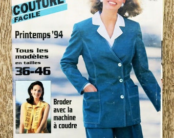 Magazine Burda Couture facile 1/1994 / Printemps 1994, patron couture, Burda couture, patron vintage, patron femme, patron robe, tailleur