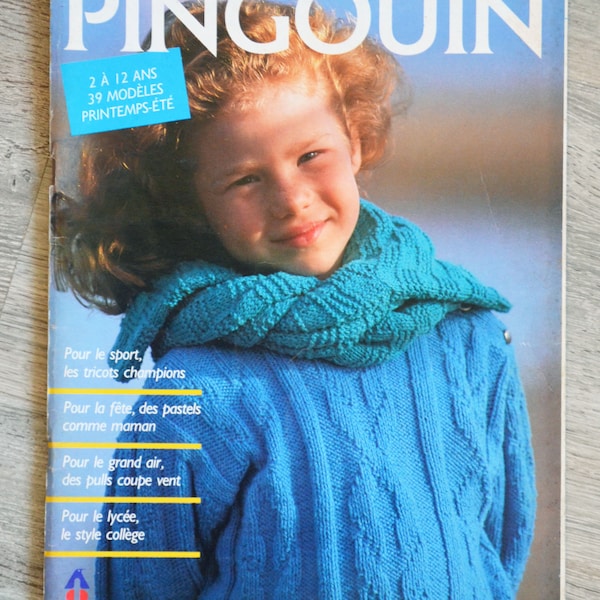 Penguin 96 knit magazine / Children's spring-summer, knitwear, children's knit, vintage knit, children's sweater, summer knit, knit pattern