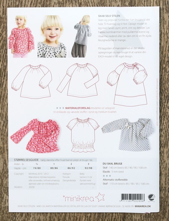 Tunic Top - Minikrea - Pattern - 6mo-3years Tunic Top - Minikrea - Pattern - 6mo-3years