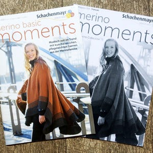 Schachenmayr knitting magazine 019 / Merino basic moments, knitting instructions, women's knitting, knitting pattern, men's knitting, knitted poncho