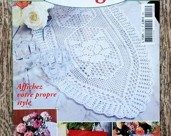 Magazine Diana Ouvrages 141, catalogue de crochet, magazine de crochet, schéma crochet, napperon au crochet, nappe en crochet, fleurs