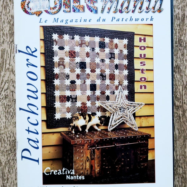 Magazine Quiltmania 33 / Janvier-février 2003, magazine couture, magazine patchwork, patron patchwork, patron couture, plaid en patchwork