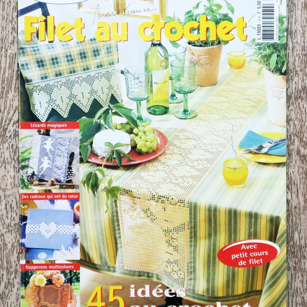 Magazine Elena Ouvrages HS 2H / Filet au crochet, magazine crochet, patron crochet, napperon au crochet, nappe au crochet, bordure