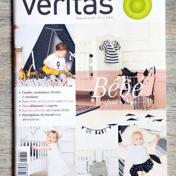 Magazine Vertias 5 / Bébé, enfant et déco, magazine couture, magazine tricot, explications tricot, tricot bébé, layette, décoration bébé