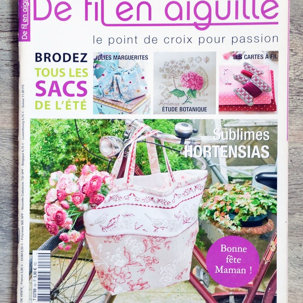 Magazine De fil en aiguille 69, magazine broderie, grilles broderie, revue broderie, magazine point de croix, broderie nature