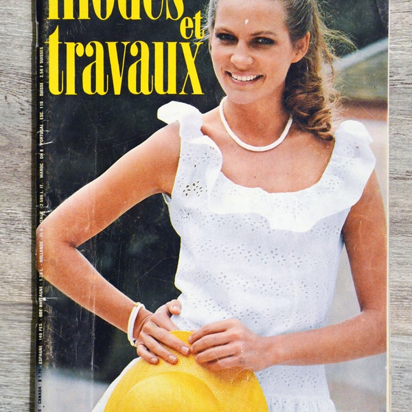 Magazine Modes et Travaux 956 / Juillet 1980, tricot vintage, crochet vintage, macramé, catalogue tricot, layette vintage, broderie