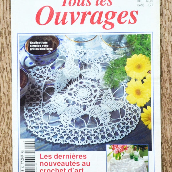 Magazine Sabrina Tous les ouvrages 50, magazine crochet, patron crochet, napperon au crochet, décoration au crochet, brise-bise en crochet