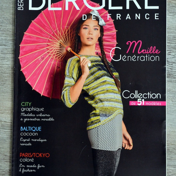 Bergère knit magazine from France 169 / Generation mail, knitting catalogue, knitting pattern, women's knit, knitted accessories