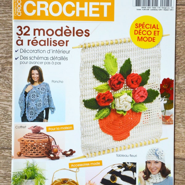 Revista Creaciones fáciles a crochet enero-febrero-marzo 2011, explicaciones a crochet, adornos a crochet, gorro, bolso a crochet