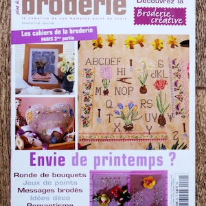 Magazine Ouvrages broderie 69 / Envie de printemps, revue de broderie au point de croix, grilles point de croix, broderie nature, abécédaire