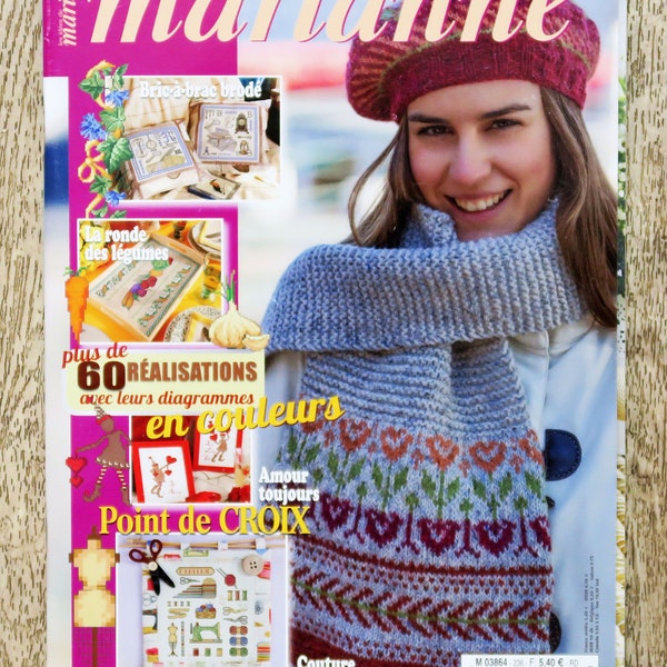 Magazine Les idées de Marianne / Février 2017, magazine broderie, grilles broderie, revue broderie, magazine point de croix