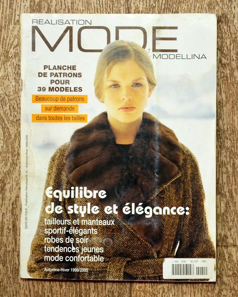 Magazine Modellina 41 / Fall-winter 1999-2000, magazine couture, pattern couture, magazine couture, pattern woman, pattern dress, pattern jacket image 1