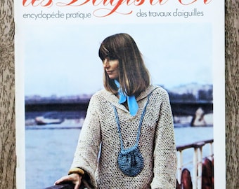 Golden fingers, needlework encyclopedia 23, vintage knitting, knitting pattern, macramé belt, women's crochet sweater