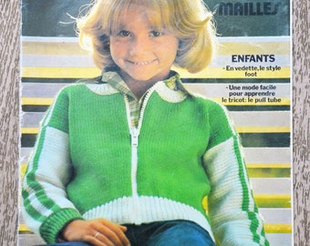 Phildar children's stitches magazine 43, Phildar catalog, children's knitting, vintage knitting, knitting pattern, children's sweater, sixties knitting