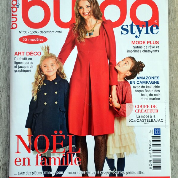 Magazine Burda de décembre 2014 (180), Burda magazine, patron couture, patron Burda, magazine couture, couture femme, planche patron