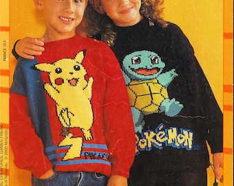 Tutoriel pull Pokémon pour enfant, Pull Pokémon, pull enfant, Pull Phildar, patron tricot, tricot enfant, personnage Pokémon, pikatchu