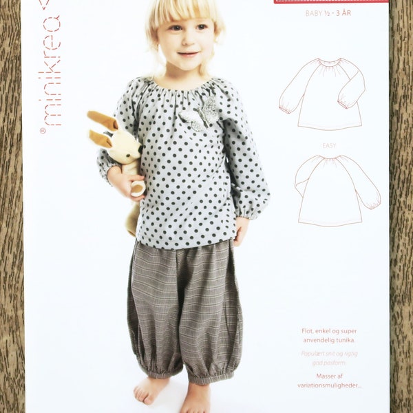 Minikrea 20200 sewing pattern pouch / Child tunic 6 months-3 years, tunic pattern, child pattern, child tunic, girl tunic